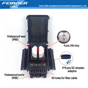 Boîtier Terminal Extérieur Feiboer IP65 Boîtier de Distribution Optique 16 Cœurs FTTH Boîtier Terminal FTTH